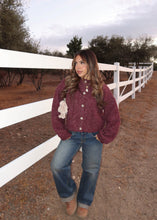 Load image into Gallery viewer, Cider Cable Knit Cardigan (cherry)