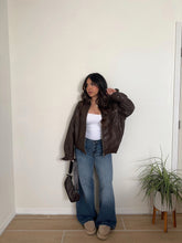 Load image into Gallery viewer, Clyde leather bomber (Brown)