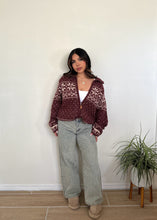 Load image into Gallery viewer, Nordic Zip - Up Cardigan (wine)
