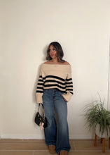 Load image into Gallery viewer, Nora Off the shoulder Knit ( Striped Sweater)
