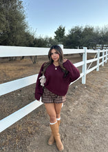 Load image into Gallery viewer, Ember V- Neck Cardigan (Burgundy)