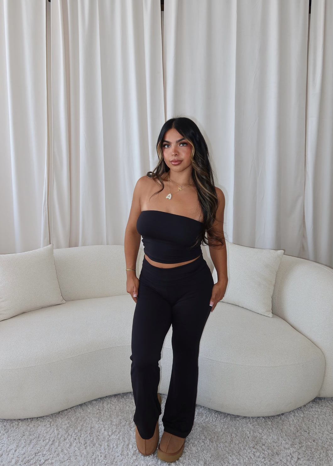 B- Soft Tube Top ( Black)