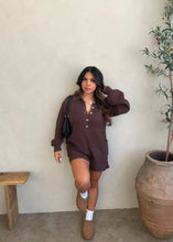 Load image into Gallery viewer, GILMORE KNIT ROMPER ( Chocolate brown)
