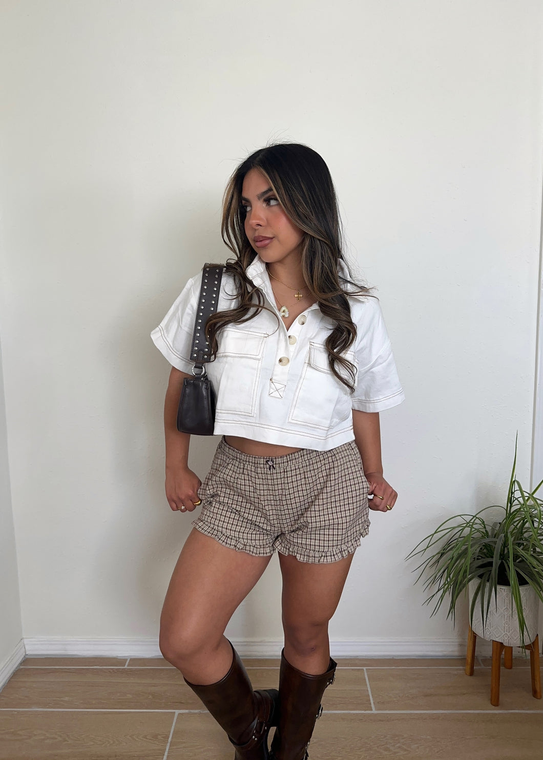 Piper Ruffle Gingham Shorts