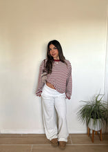 Load image into Gallery viewer, Bloom Long Sleeve ( Wine Stripe)
