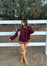 Load image into Gallery viewer, Ember V- Neck Cardigan (Burgundy)
