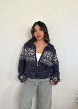 Load image into Gallery viewer, Nordic Zip-up Cardigan  (Navy)
