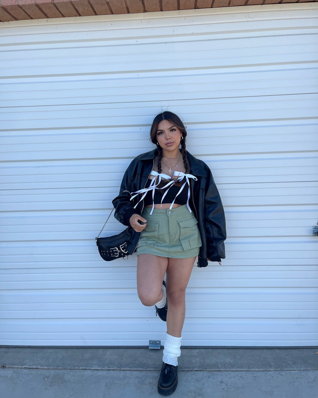 Jaded Cargo skirt (sage)